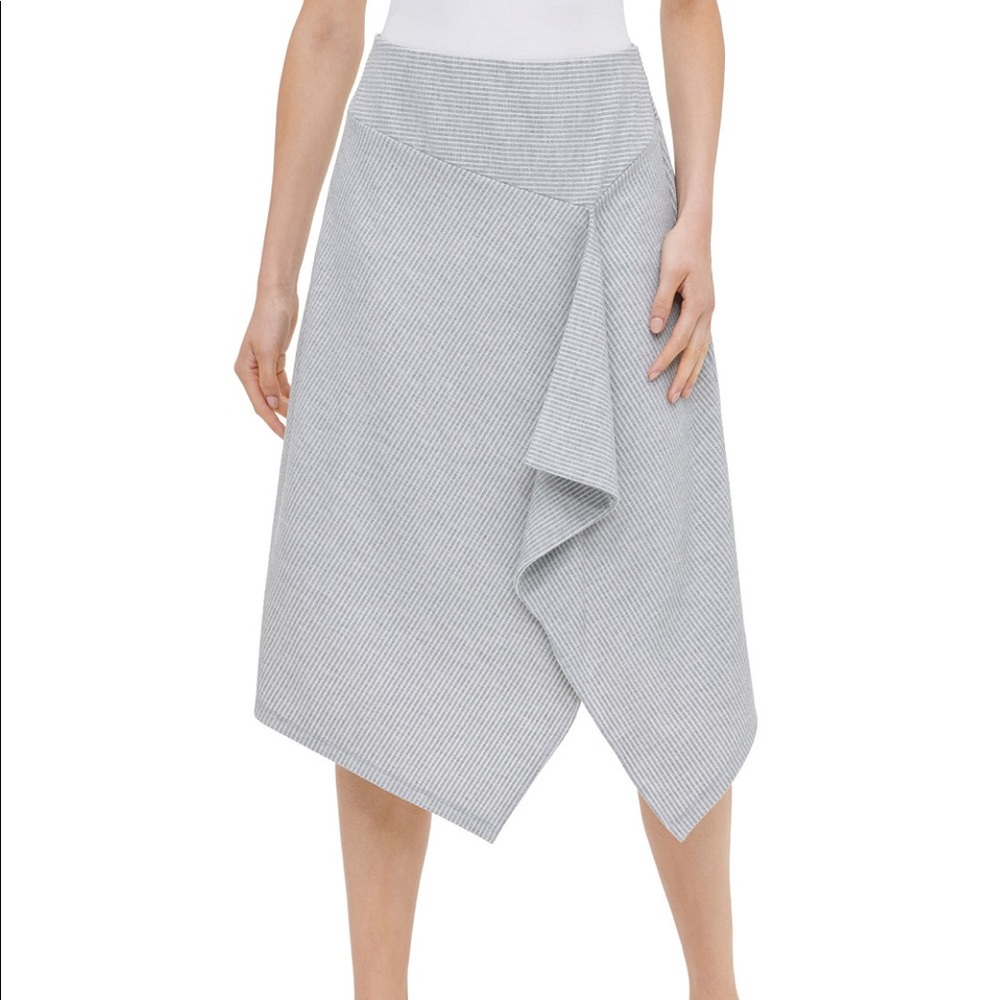 Calvin Klein striped asymmetrical skirt